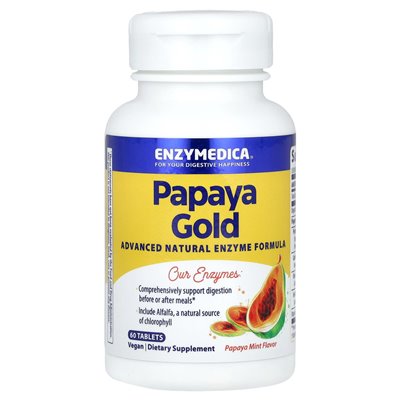 Enzymedica, Papaya Gold, Papaya Mint, 60 tabletek
