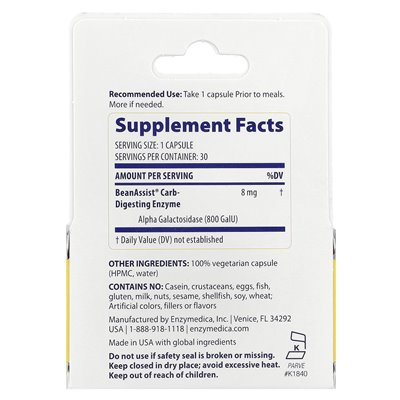 Enzymedica, Beanassist®, 30 capsules