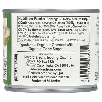 Edward & Sons, Let's Organic®, gesüßte Kondensmilch aus Kokosnuss, Original, 7,4 oz (210 g)