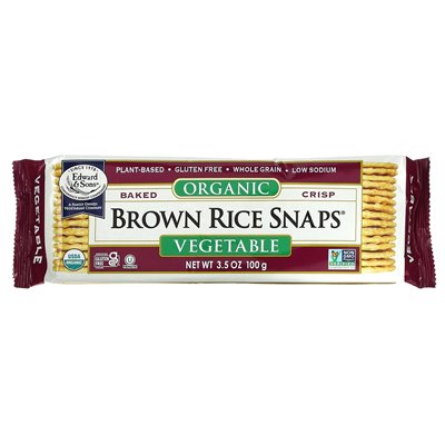 Edward & Sons, Gebackene knusprige braune Reis-Snaps aus biologischem Anbau, Warzywa, 3,5 uncji (100 g)