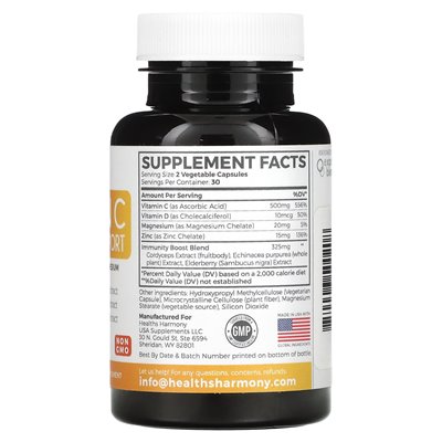Health Harmony, Vitamin C Immune Support, 60 Capsules