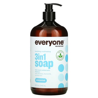 Wszyscy, 3 na 1 mydło, mycie ciała, kąpiel bąbelkowa, szampon, bezzapachowy, 32 fl oz (946 ml) Wszyscy, 3 na 1 mydło, mycie ciała, kąpiel bąbelkowa, szampon, bezzapachowy, 32 fl oz (946 ml)
