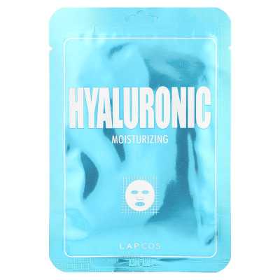 Lapcos, hialuronicowa maska ​​do blachy, nawilżanie, 1 arkusz, 0,84 fl oz (25 ml)
