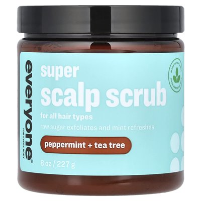 Każdy, Super Scalp Peeld, dla wszystkich rodzajów włosów, Peppermint + Tree Tree, 8 uncji (227 g)