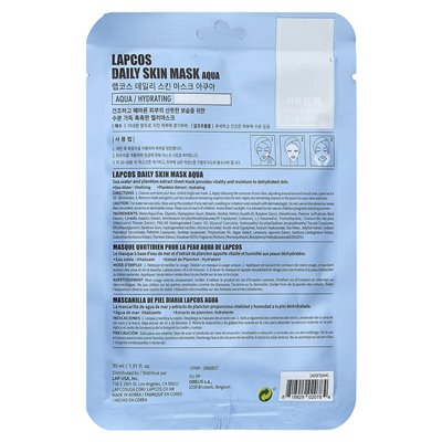 Lapcos, Aqua Beauty Sheet Mask, Hydration, 1,01 Fl Oz (30 ml)
