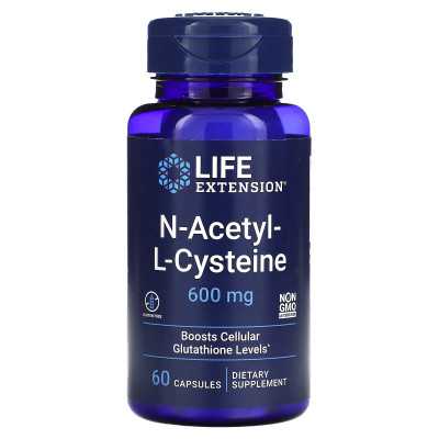 Rozszerzenie życia, N-acetylo-l-cysteina, 600 mg, 60 kapsułek Rozszerzenie życia, N-acetylo-l-cysteina, 600 mg, 60 kapsułek