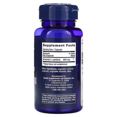 Rozszerzenie życia, N-acetylo-l-cysteina, 600 mg, 60 kapsułek Rozszerzenie życia, N-acetylo-l-cysteina, 600 mg, 60 kapsułek