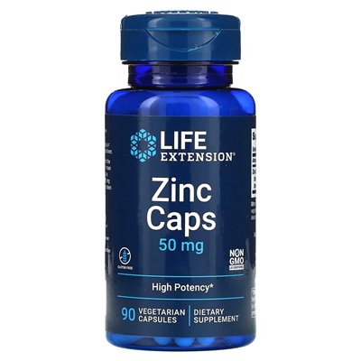 Life Extension, Zinc Caps, High Strength, 50mg, 90 Vegetarian Capsules