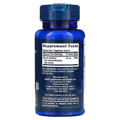 Life Extension, Zinc Caps, High Strength, 50mg, 90 Vegetarian Capsules