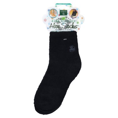 Earth Therapeutics, Aloes Moisture, Aloes Socks, Black, 1 para