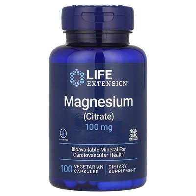 Rozszerzenie życia, magnez (cytrynian), 100 mg, 100 kapsułek wegetariańskich