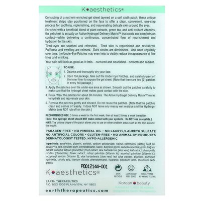 Therapeutic Earth, Grüntee-Hydrogel unter den Augen, 5 Paare