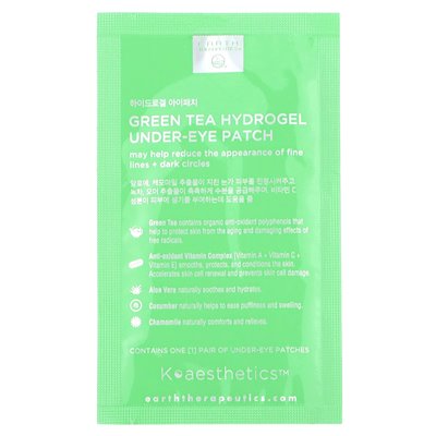 Therapeutic Earth, Grüntee-Hydrogel unter den Augen, 5 Paare