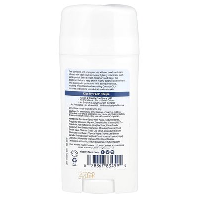Pocałuj moją twarz, Active Life®, dezodorant Stick, Fragrance Free, 2,48 uncji (70 g)