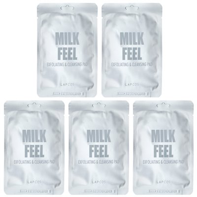 Lapcos, Milk Sensation, Peeling- und Reinigungspad, 5 Pads, je 0,24 oz (7 g)