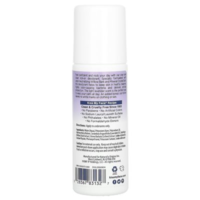 Pocałuj moją twarz, płynna skała, dezodorant, lawenda, 3 fl oz (88 ml) Pocałuj moją twarz, płynna skała, dezodorant, lawenda, 3 fl oz (88 ml)