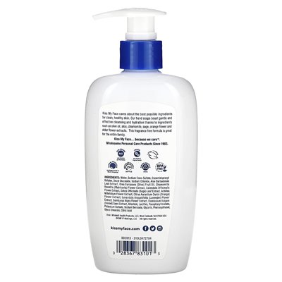 Pocałuj moją twarz, mydło rąk, zapach wolny od zapachu, 9 fl oz (266 ml)
