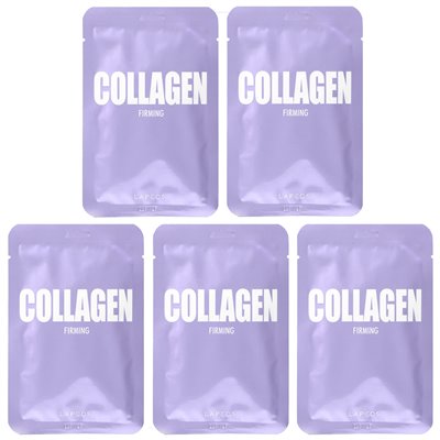 Lapcos, zestaw maski do ujęcia kolagenu, 5 arkuszy, 0,84 fl oz (25 ml)