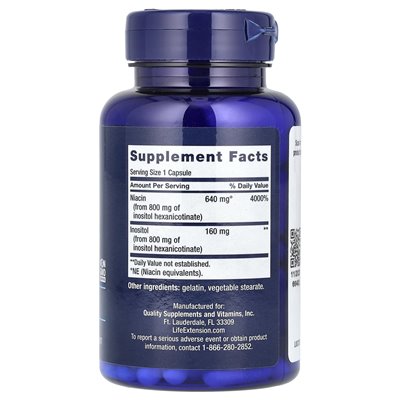Rozszerzenie życia, bez spłukiwania niacyny, 640 mg, 100 kapsułek Rozszerzenie życia, bez spłukiwania niacyny, 640 mg, 100 kapsułek