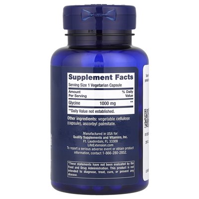 Life Extension, Glycin, 1000 mg, 100 vegetarische Kapseln