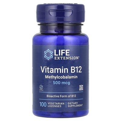 Life Extension, Vitamin B12, Methylcocobalamin, 500 mcg, 100 vegetarische Säugetiere
