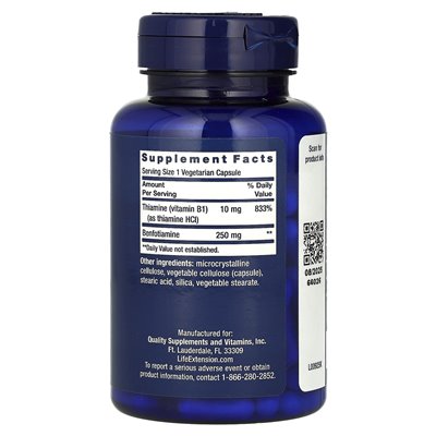 Rozszerzenie życia, mega benfotiamina, 250 mg, 120 kapsułek wegetariańskich