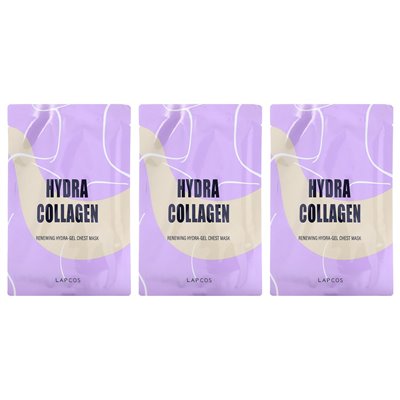 Lapcos, hydra collagen, hydra chest mask renewal, 3 sheets, 1.41 oz (40 g) each