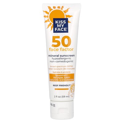 Kiss My Face, 50 Fain Factor, Mineral Suncreen, SPF 50, 2 Fl Oz (59 ml) Kiss My Face, 50 Fain Factor, Mineral Suncreen, SPF 50, 2 Fl Oz (59 ml)