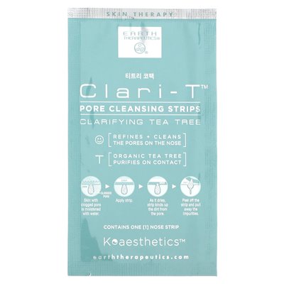 Earth Therapeutics, Clari-T Pore Cleansing Strips, Tea Tree Clarifying, 6 Nasal Strips