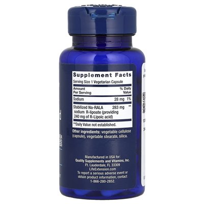 Rozszerzenie życia, kwas super R-lipoinowy, 240 mg, 60 kapsułek wegetariańskich