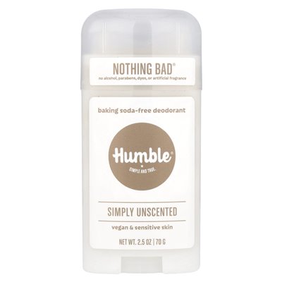 Humble Marki, dezodorant bez sody oczyszczonej, po prostu bezzapachowy, 2,5 uncji (70 g)