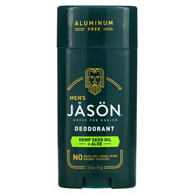 Jason Natural, męski, dezodorant, olej z nasion konopi + aloes, 2,5 uncji (71 g)