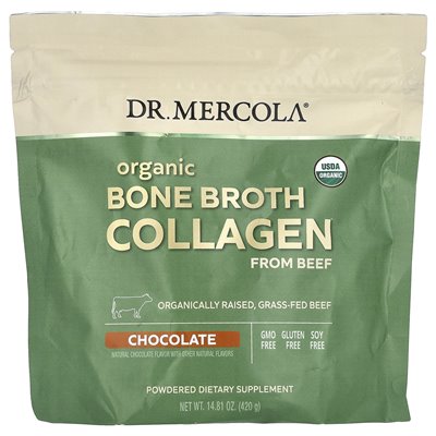 Dr. Mercoli Bio-Rinderknochenbrühe-Kollagen, Schokolade, 14,81 oz (420 g)