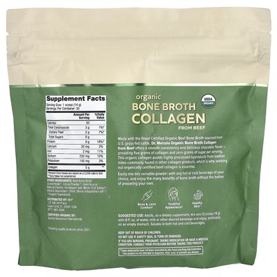Dr. Mercoli Bio-Rinderknochenbrühe-Kollagen, Schokolade, 14,81 oz (420 g)