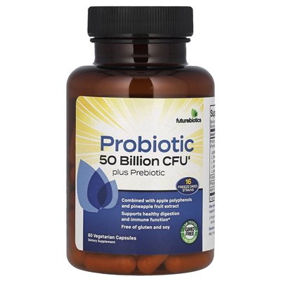 FutureBiotics, Probiotikum plus Präbiotikum, 50 Milliarden KBE, 60 vegetarische Kapseln (25 Milliarden KBE pro Kapsel)