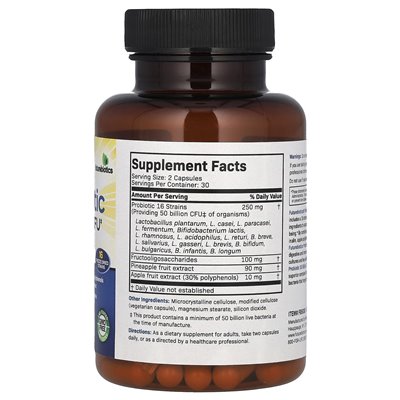 FutureBiotics, Probiotic Plus Prebiotic, 50 Billion CFU, 60 Vegetarian Capsules (25 Billion CFU per Capsule)