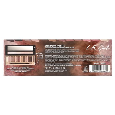 L.A. Girl, Beauty Brick, 12 Color Eye Palette, GES331 Nudes, 0,42 uncji (12 g)