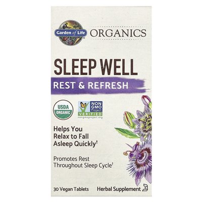 Garden of Life, Bio, Schlaf gut, Ruhe und Erfrischung, 30 vegane Tabletten