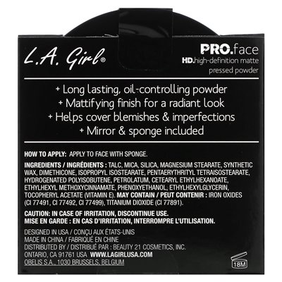 LA Girl, Pro.Face Matte Pressed Powder, GPP602 Classic Ivory, 0.25 oz (7 g)