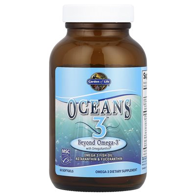 Garden of Life, Oceans 3 ™, Beyond Omega-3 z Omegaxanthin ™, 60 miękkich