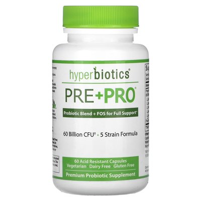 Hyperbiotics, Pre + Pro, 60 Milliarden KBE, 60 säurebeständige Kapseln