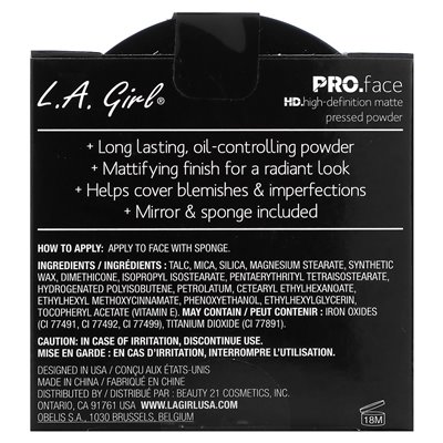 LA Girl, Pro.Face Matte Pressed Powder, GPP604 Creamy Natural, 0.25 oz (7 g)