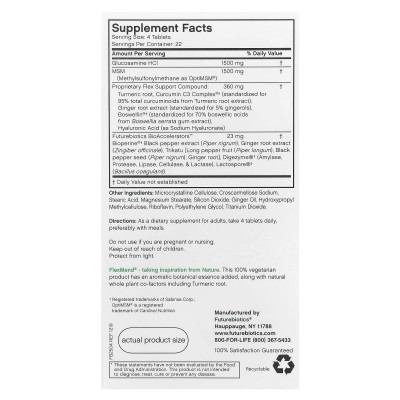 FutureBiotics, Flexmend®, glukozamina wegetariańska z MSM, 90 tabletek wegetariańskich