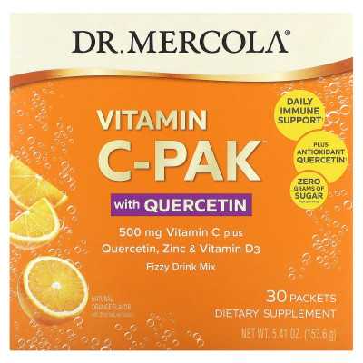 Dr. Mercola, Vitamin C-Pak mit Quercetin, natürliche Orange, 500 mg, 30 Päckchen, 0,18 oz (5,12 g)
