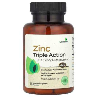 FutureBiotics, Cync Triple Action, 30 mg, 150 kapsułek wegetariańskich FutureBiotics, Cync Triple Action, 30 mg, 150 kapsułek wegetariańskich