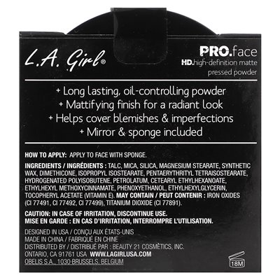 LA Girl, Pro.Face Matte Pressed Powder, GPP605 Nude Beige, 0.25 oz (7 g)