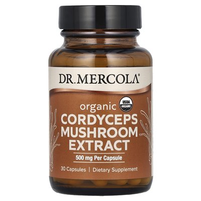 Dr Mercola, Ekologiczny ekstrakt z grzybów Cordyceps, 500 mg, 30 kapsułek