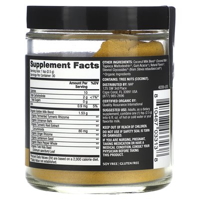 Dr Mercoli, Solspring, Organic Golden Milk, 2,64 uncji (75 g)