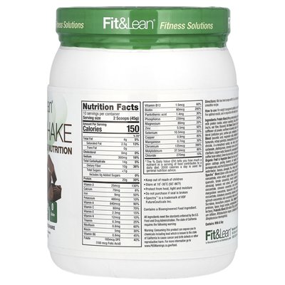 Fit & Lean, Shake, Komplette Fitnessernährung, Schokoladenmilchshake, 1 lb (450 g)