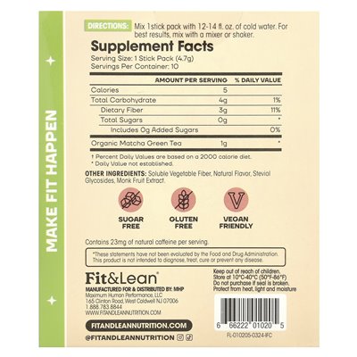 Fit & Lean, Matcha Amore Iced Tea, Peach Tea, 10 paczek, 0,17 uncji (4,7 g) Fit & Lean, Matcha Amore Iced Tea, Peach Tea, 10 paczek, 0,17 uncji (4,7 g)